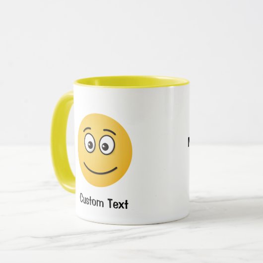 Glimlachend gezicht met open ogen Mok (Voorkant links)