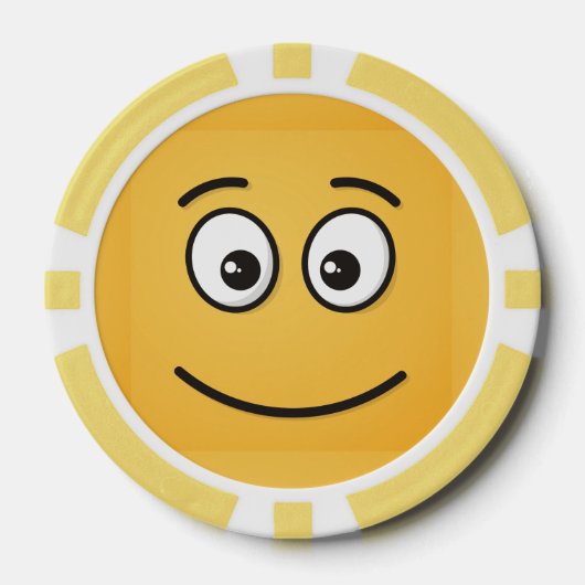 Glimlachend Gezicht met Open Ogen Poker Chips (Voorkant)