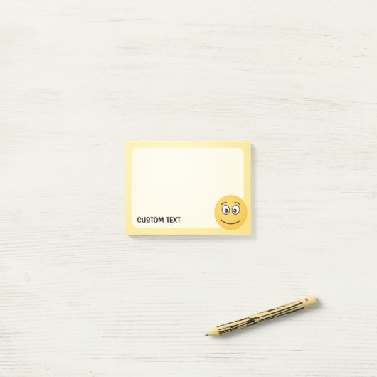 Glimlachend Gezicht met Open Ogen Post-it® Notes (Op bureau)