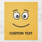 Glimlachend Gezicht met Open Ogen Wijnetiket Wijn Etiket (Enkel label)