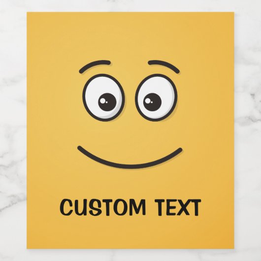 Glimlachend Gezicht met Open Ogen Wijnetiket Wijn Etiket (Enkel label)