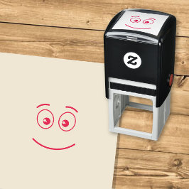 Glimlachend Gezicht met Open Ogen Zelfinktende Stempel