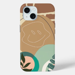 Glimlachend gezicht op de muur iPhone 15 case