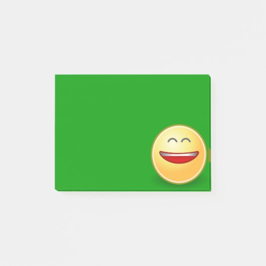 Glimlachend gezicht op groene Post-it-notitie Post-it® Notes (Voorkant)