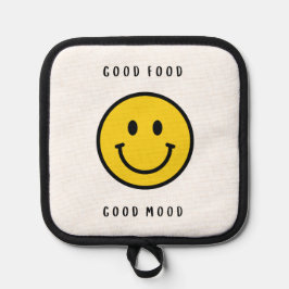 Glimlachend gezicht pannenlap, emoji gezicht pannenlap