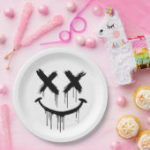 Glimlachend gezicht. papieren bordje (Feest)