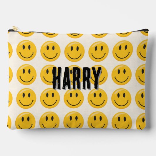 Glimlachend Gezichtspatroon – Schattigee Gele Glim Etui (Voorkant)