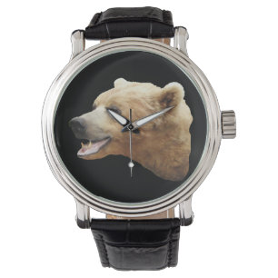 glimlachend grizzly beer watch horloge