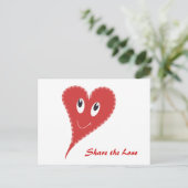 Glimlachend Hart Valentijnsdag Briefkaart (Staand voorkant)