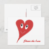 Glimlachend Hart Valentijnsdag Briefkaart (Voorkant / Achterkant)