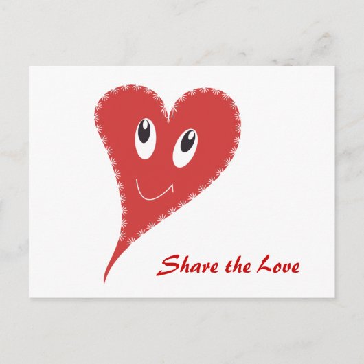 Glimlachend Hart Valentijnsdag Briefkaart (Voorkant)