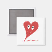 Glimlachend Hart Valentijnsdag Magneet (Voorkant / Achterkant)