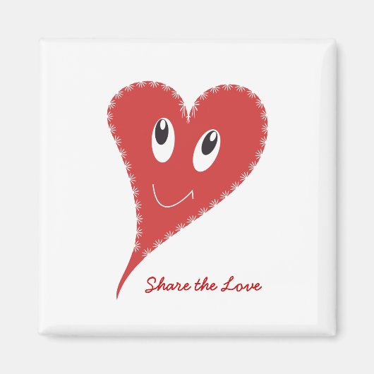 Glimlachend Hart Valentijnsdag Magneet (Voorkant)