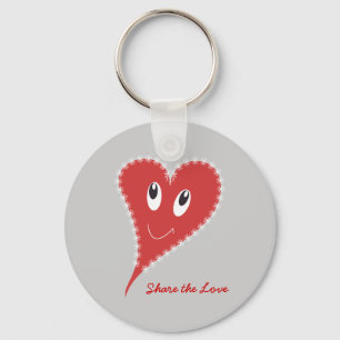 Glimlachend Hart Valentijnsdag Sleutelhanger