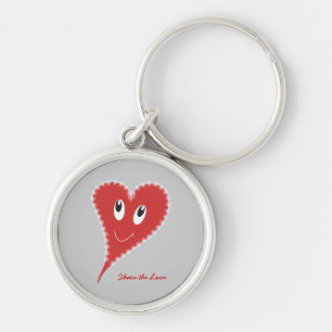 Glimlachend Hart Valentijnsdag Sleutelhanger