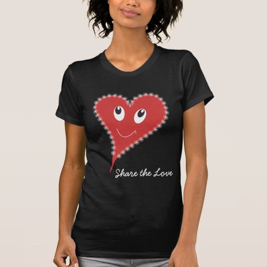 Glimlachend Hart Valentijnsdag T-shirt (Voorkant)
