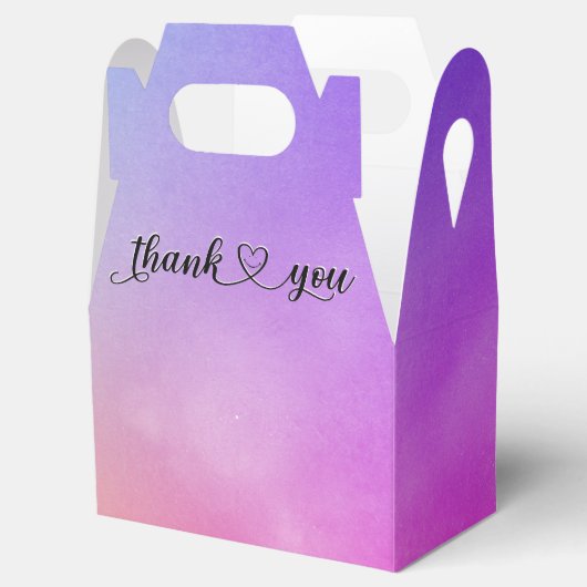 Glimlachend Hartelijk dank op Waterverf Bedankdoosjes (Geopend)