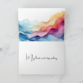 Glimlachend Hartelijk dank op Waterverf Bedankkaart (Binnen)