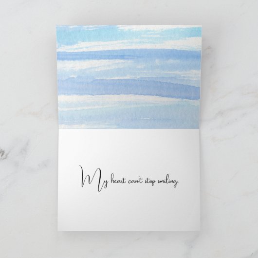 Glimlachend Hartelijk dank op Waterverf Bedankkaart (Binnen)