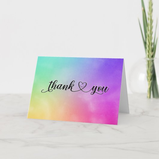 Glimlachend Hartelijk dank op Waterverf Bedankkaart (Voorkant)