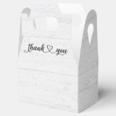 Glimlachend Hartelijk dank op witgekalkt hout Bedankdoosjes (Geopend)