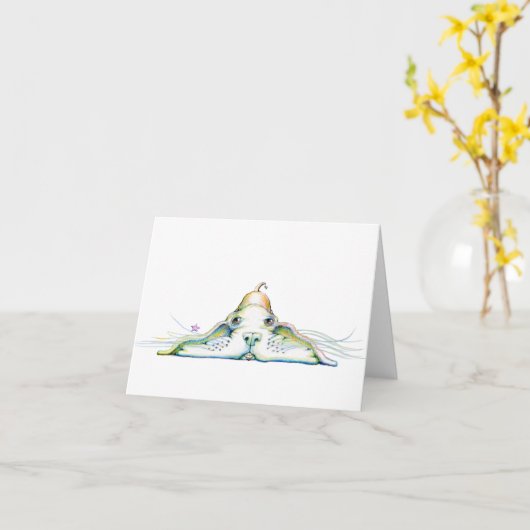 Glimlachend Hond - de Kaart van de Nota - 5.6" x 4 (Gele Bloem)