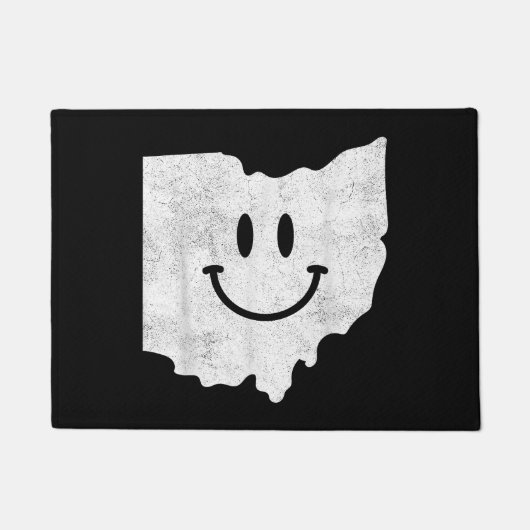 Glimlachend in OH - Grappig Ohio Happy Face Deurmat (Voorkant)