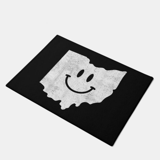 Glimlachend in OH - Grappig Ohio Happy Face Deurmat (Schuin)