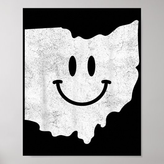 Glimlachend in OH - Grappig Ohio Happy Face Poster (Voorkant)