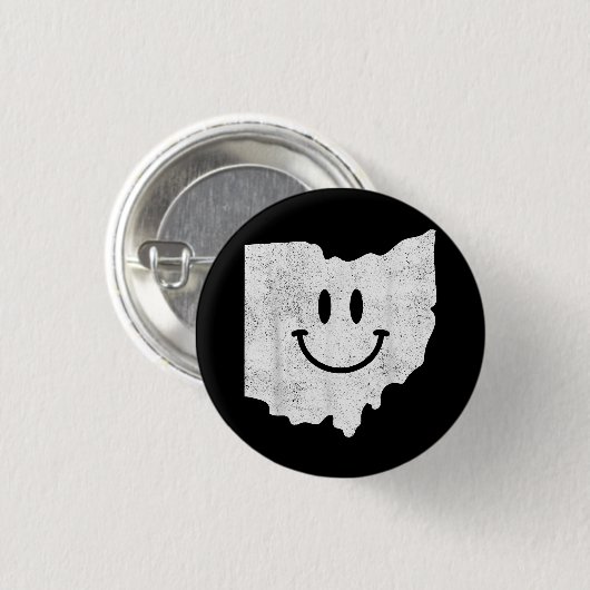 Glimlachend in OH - Grappig Ohio Happy Face Ronde Button 3,2 Cm (Voorkant /achterkant)