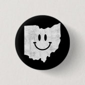 Glimlachend in OH - Grappig Ohio Happy Face Ronde Button 3,2 Cm (Voorkant)