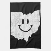 Glimlachend in OH - Grappig Ohio Happy Face Theedoek (Verticaal)