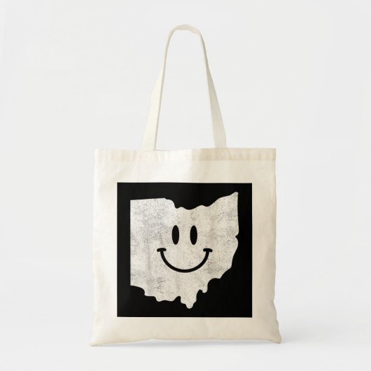 Glimlachend in OH - Grappig Ohio Happy Face Tote Bag (Voorkant)