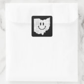 Glimlachend in OH - Grappig Ohio Happy Face Vierkante Sticker (Tas)