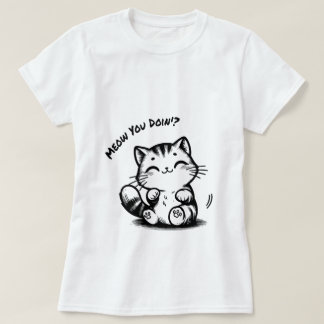 Glimlachend Kat Delight: Schattige Cat T-shirt