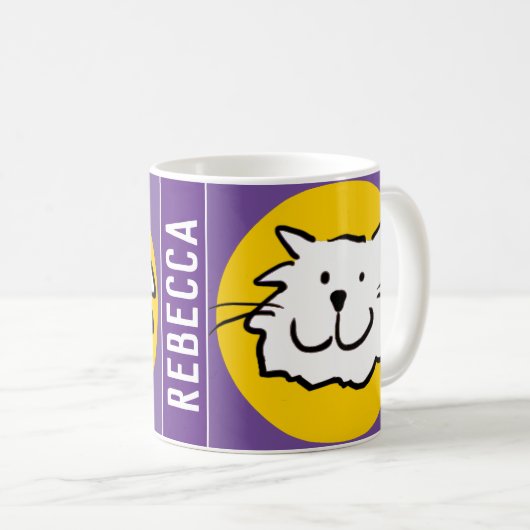 Glimlachend kattengezicht koffiemok (Voorkant rechts)