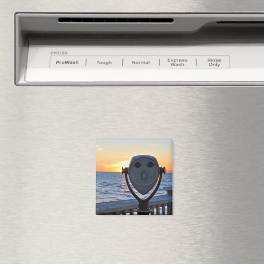 glimlachend kijkzoeker op zonsondergang magneet (Insitu (Vaatwasser))