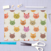 Glimlachend Kleurrijk Happy Cats patroon Tissuepapier (Craft)