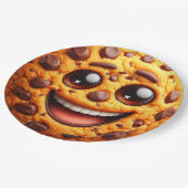 Glimlachend koekje. papieren bordje (Gekanteld)