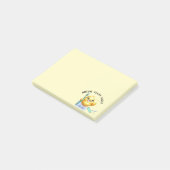 Glimlachend Kuiken met Tandheelkundig Slogan Post-it® Notes (Schuin)