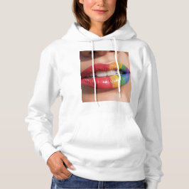 Glimlachend lipstick moment hoodie