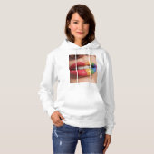 Glimlachend lipstick moment hoodie (Voorkant volledig)