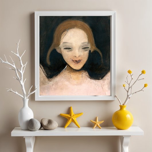 glimlachend meisje, Helene Schjerfbeck Poster