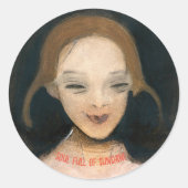 glimlachend meisje, Helene Schjerfbeck Ronde Sticker (Voorkant)