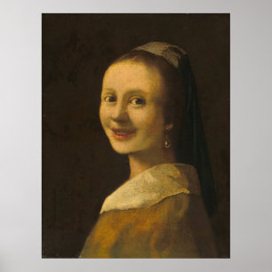 glimlachend meisje - Johannes Vermeer Fine Art Pos Poster
