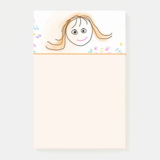 Glimlachend Meisje Kind tekening Post-It Notities Post-it® Notes (Voorkant)