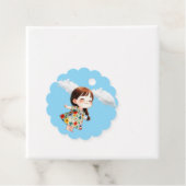 Glimlachend Meisje met Vlinders Gift Label (In situ)