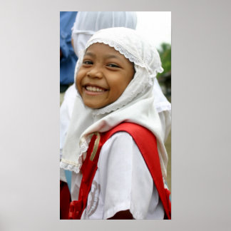 glimlachend meisje poster