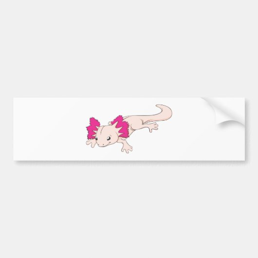 glimlachend Mexicaans Axolotl Bumpersticker (Voorkant)