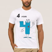 Glimlachend Nummer 4 Mannen T-shirt (Voorkant)
